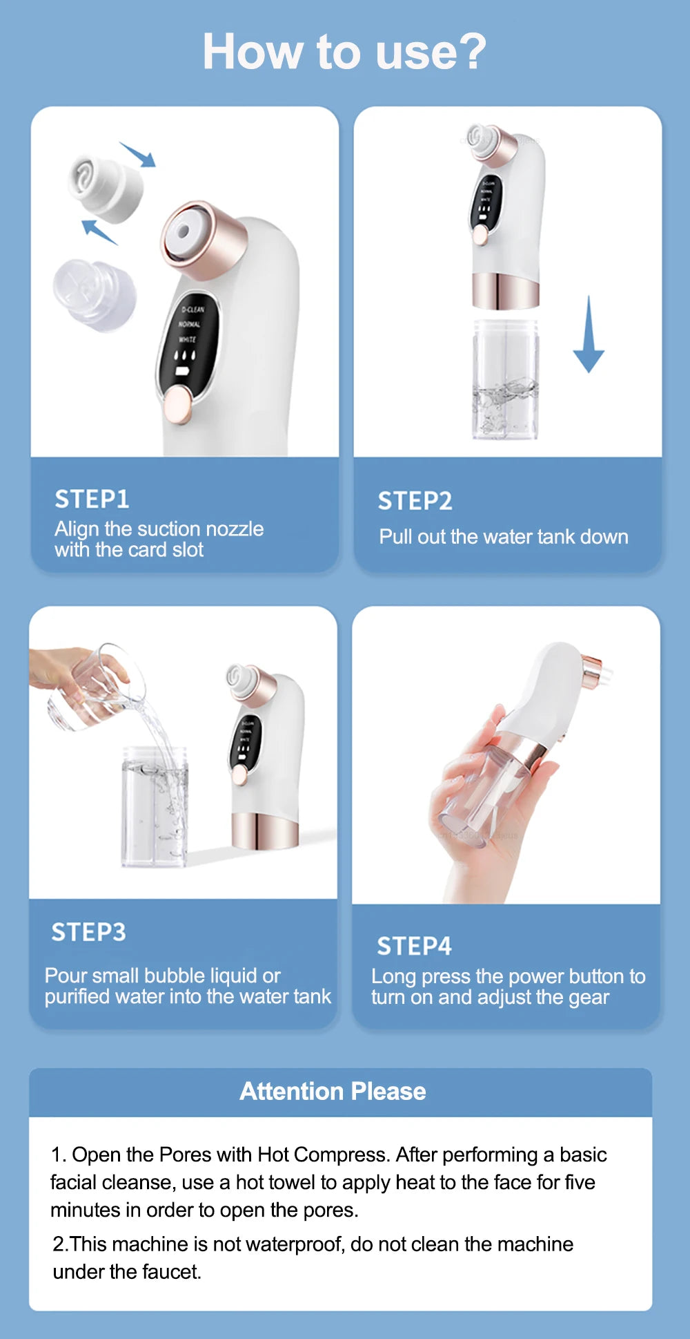 Blackhead Remover Electric BlackHead Extractor Pore Vacuum Cleaner Micro Small Bubble Acne Nose Deep Cleaning Black Head Remover