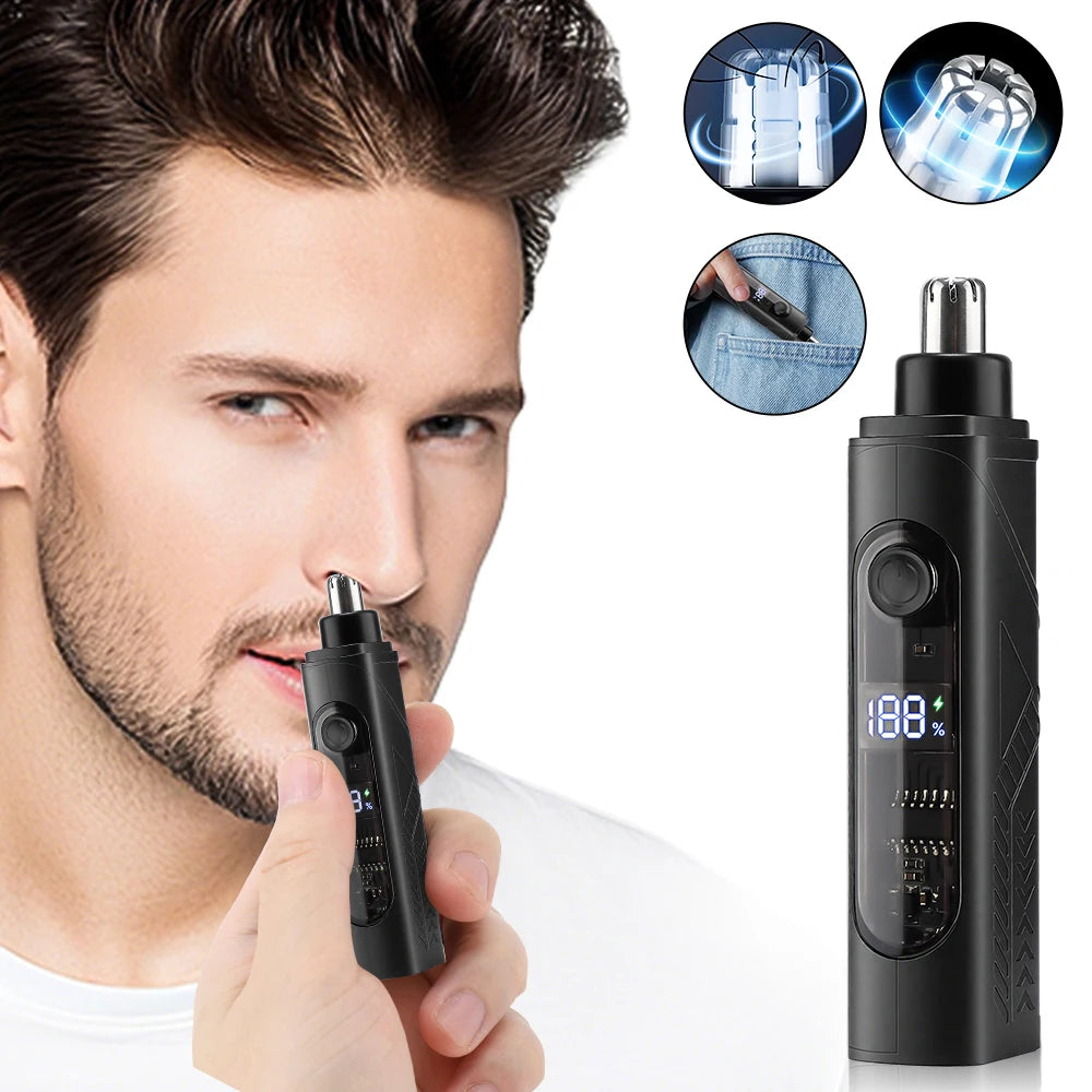 Lumears™ Precision Groom Pro 💈 — 360° Nose & Ear Hair Trimmer for Men & Women